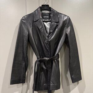 Adler Collection Genuine Leather Coat Jacket Size S Women's EUC